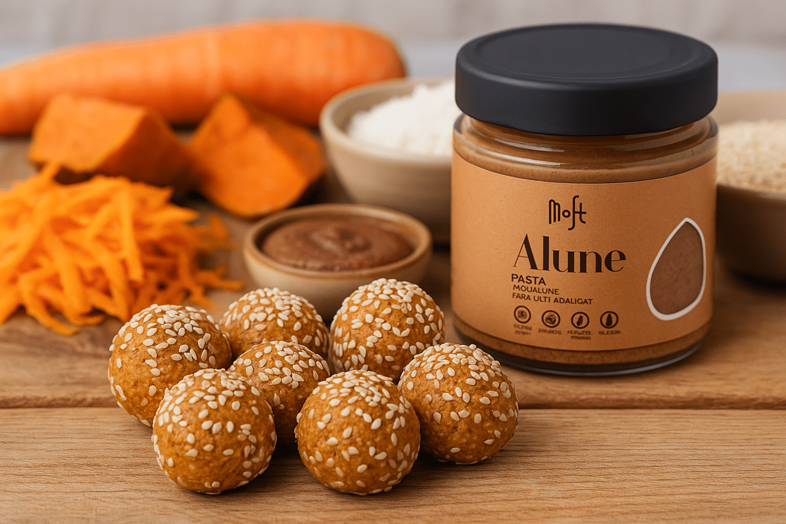 Biluțe Vegane cu Morcov , Pasta Alune, Moft
