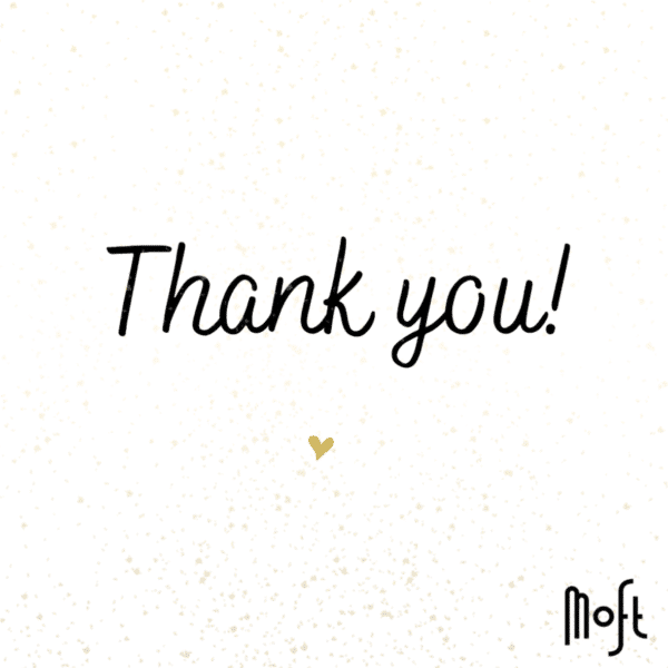 Felicitare Moft „Thank you”
