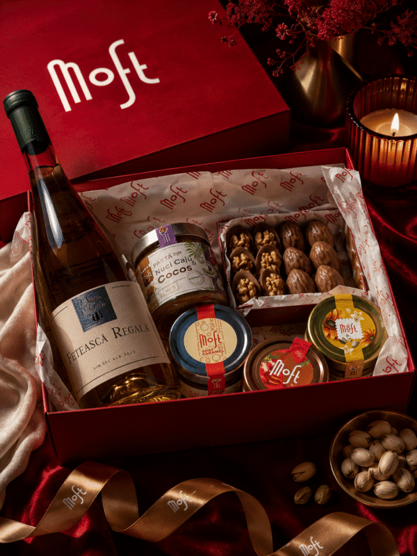 Set Cadou Premium cu Vin & Delicii