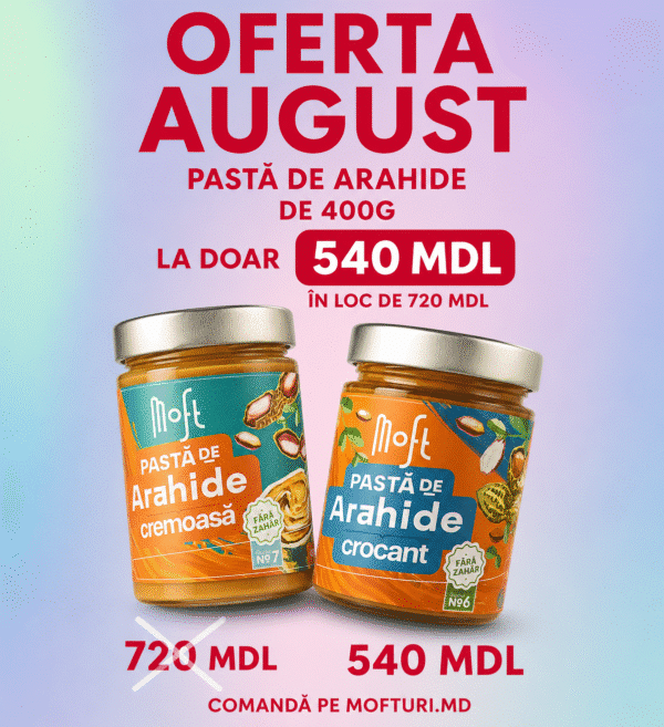 Ofertă specială: 2 borcane de unt de arahide de 400g