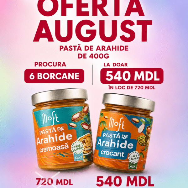 Ofertă specială: 6 borcane de unt de arahide de 400g