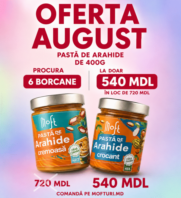 Ofertă specială: 6 borcane de unt de arahide de 400g